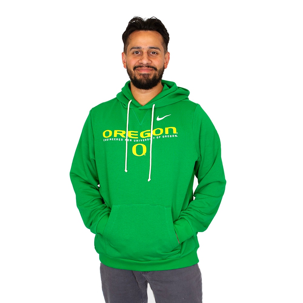 Classic Oregon O, Nike, Green, Hoodie, Performance/Dri-FIT, Men, Football, Players, 2025, Pullover, Sweatshirt, 926079